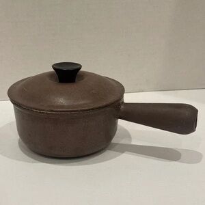 Le Creuset Brown Ceramic Saucepan with Lid